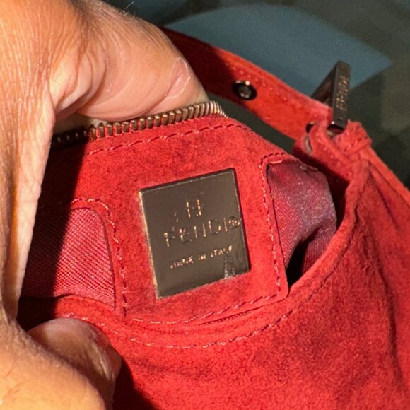 FENDI SUEDE Vintage Baguette Red - Picture 6 of 13